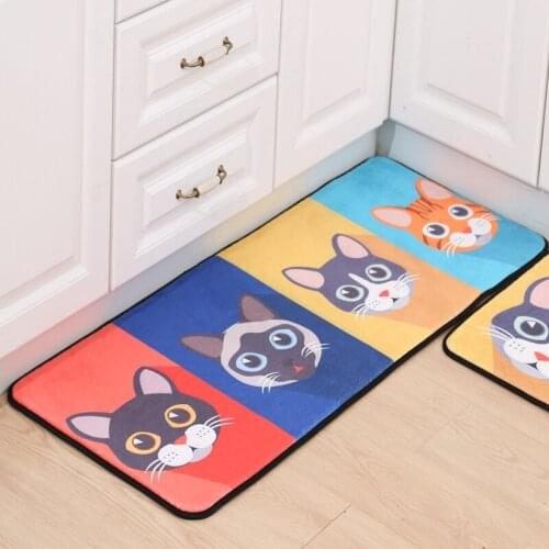 Kawaii Welcome Floor Mats Animal Cat Printed Kitchen Carpets Doormats Hallway Kitchen Floor Mat for Living Room Anti-Slip Tapete