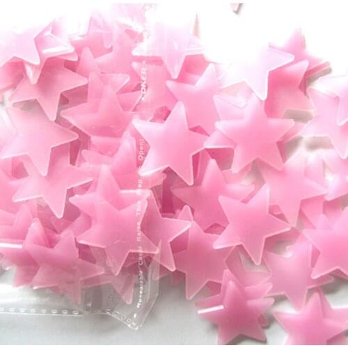 Fashion 100PC Kids Bedroom Fluorescent Glow In The Dark Stars Wall Stickers Living room 3D Stickers drop shipping
