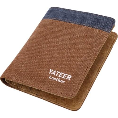 Fashion Mens Wallets Denim Canvas Thin Mens small Wallet Mens Purses Short Mini Burse Male Money Purse Card Holder