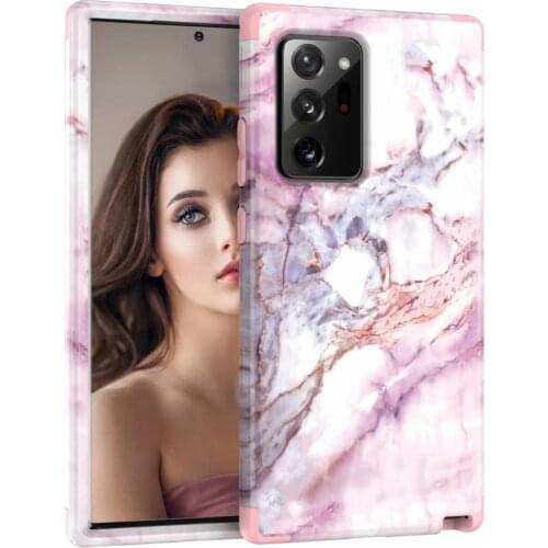 Marble Hybrid Armor Case For Samsung Galaxy Note 20 Ultra Coque 5G 360 Full Heavy Duty Anti-knock Cover Note 20 Shockproof Case