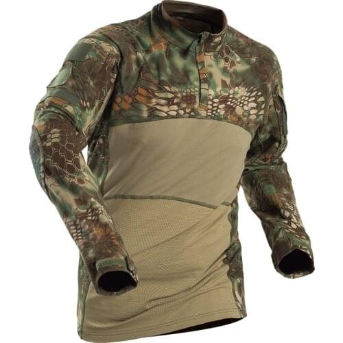 Outdoor Men Tactical Shirts Military Hunting Army Long Sleeve T-shirt Shooting Camo Hiking Camouflage Army Combat Shirt Clothing