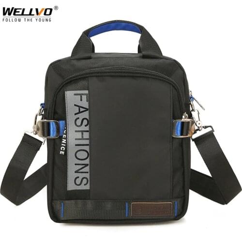 Mens Single Crossbody Handbag Casual Nylon Shoulder Bag Male Messenger Business Bolsa Letter Small Square Handbags XA542ZC
