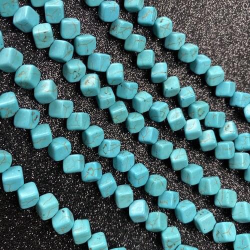Natural Stone Blue Turquoises Beads High Quality Square Loose Beads For Jewelry Making DIY Necklace Bracelet Earrings