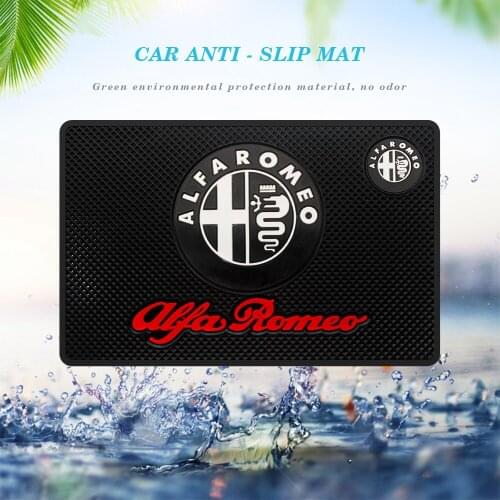 Car Logo Anti Slip Mat Phone Holder Non-Slip Mat Non Slip Pad for Alfa Romeo GT Stelvio Giulia Auto Accessories Anti-Slide Mat