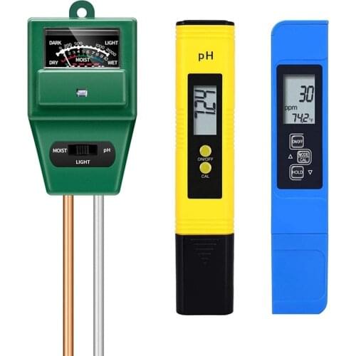 New PH Meter, TDS PPM Meter,Soil PH Tester,PH/EC Digital Kit, Soil Tester Combo PH Meter for Plants Garden