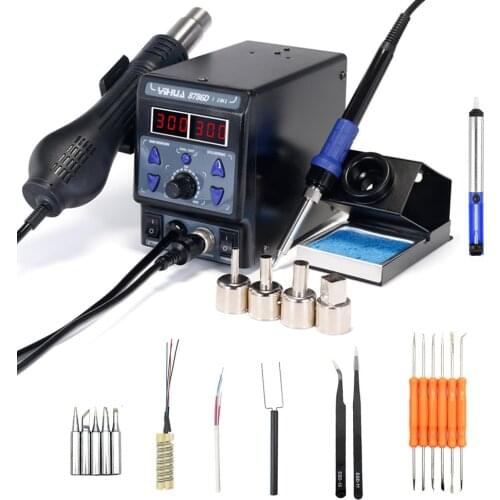 8786D Hot Air Soldering Station Double Digital Display Cool Hot Air Gun Soldering Iron 2 in 1 Rework Station