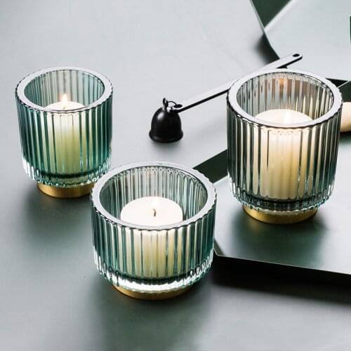 Clear Glass Candle Holder Nordic Style Modern European Cylinder Candle Holder Table Centerpiece Porte Bougie Home Decor DE50ZT