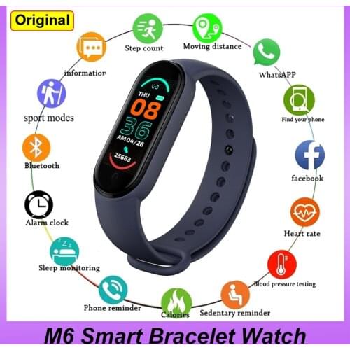 2021 Hot M6 Smart Bracelet Watch Fitness Tracker Heart Rate Blood Pressure Monitor Smartband Sports Smartwatch For Xiaomi