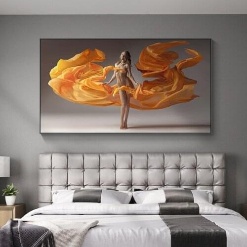 Modern Beauty Lady Figure Dancing Girl Abstract Canvas Painting Wall Art Print Poster Picture for Living Room Home Decoration