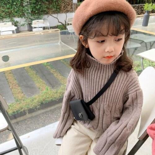 Girls Sweater Babys Coat Outwear 2021 Soft Thicken Warm Winter Autumn Knitting Scoop Pullover Christmas Gift Childrens Clothin