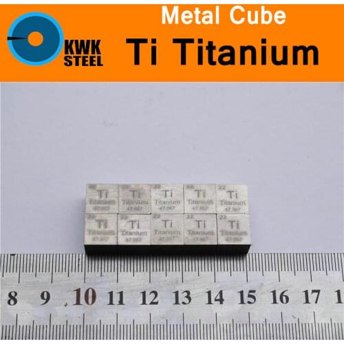 Ti Titanium Cube Coin Block Plate Sheet High Pure 99.5% Metal Elements Square Cut for Research Study University Collection