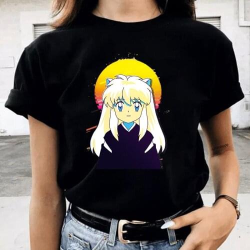 Inuyasha Women T-shirt Tops Kawaii T-shirt Anime Manga Tee Shirt Clothes Short Sleeve Summer Tops for Women 2021 Hip Hop TShirt