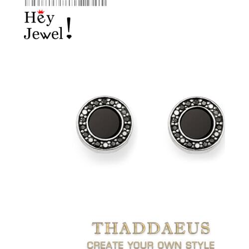 Round Black Small Stud Earrings,Europe Style Fashion Good Jewerly For Women Men,2018 Gift In 925 Sterling Silver,Super Deals