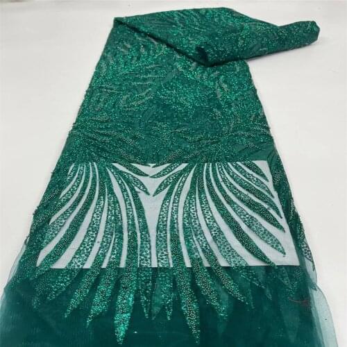 2021 Latest African Lace Fabric High Quality Lace French Net Embroidery Lace Sequins Tulle Lace For Nigerian Dresses j21-71