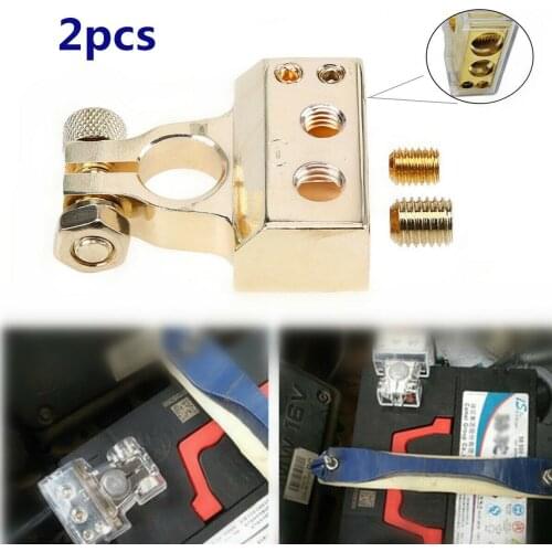 2x0/4/8 Awg Gauge Car Positive Negative Battery Terminal Clamp Connector Device