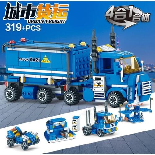 NEW Boys 4 IN 1 URBAN FREIGHT Building Blocks Compatible LegoINGlys City Truck Blocks DIY Bricks Educational Toys for Children
