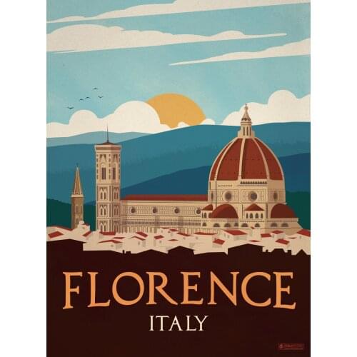400*300 MM jumbo fridge magnet Vintage_Florence_poster SFM-005