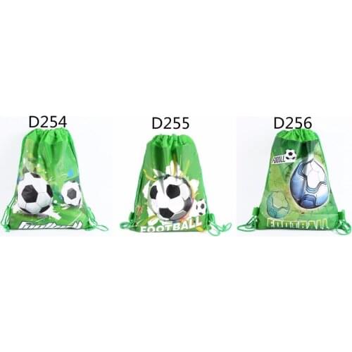 50pcs Cartoon Non-Woven Fabric Drawstring Bags Football Backpack Birthday Party Gift Plush Backpack For Kids