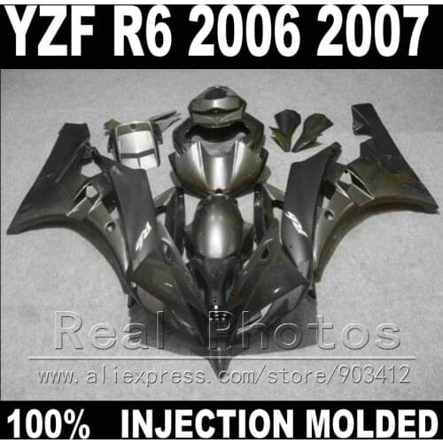 7 gifts body kit for YAMAHA R6 fairing 06 07 Injection molding dark gray 2006 2007 YZF R6 fairings