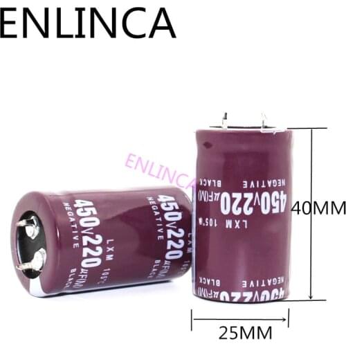 8~30pcs/lot 450V 220UF 450V220UF aluminum electrolytic capacitor size 25*40mm ECK2 20
