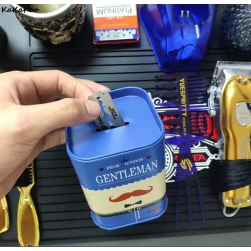 Retro Barber Shop Blade Disposal Case Razer Blade Box For Storing Safety Razor Blades