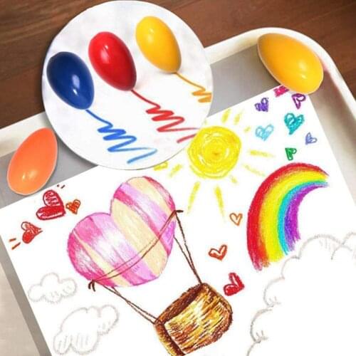 Children Educational Toys Creative 9 Colors Painting Egg Crayon Non-Toxic Art Drawing For Children Paint Crayon Art Supplies