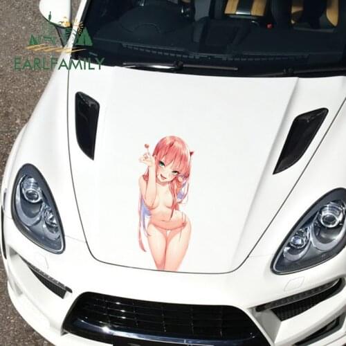 EARLFAMILY 43cm x 20.5cm for Darling In The Franxx Zero Two Beauty Anime Girl Car Sticker Waterproof Sexy Graphics Vinyl Decals