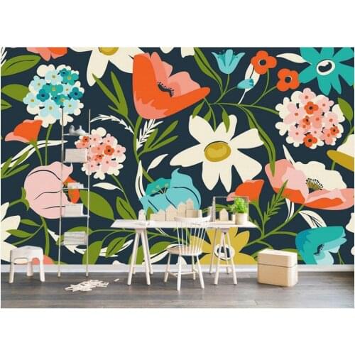 CJSIR Living Room Background Wall Decoration Large Mural 3d Wallpaper Modern Hand Painted Flowers Photo Mural 3d Wallpaper