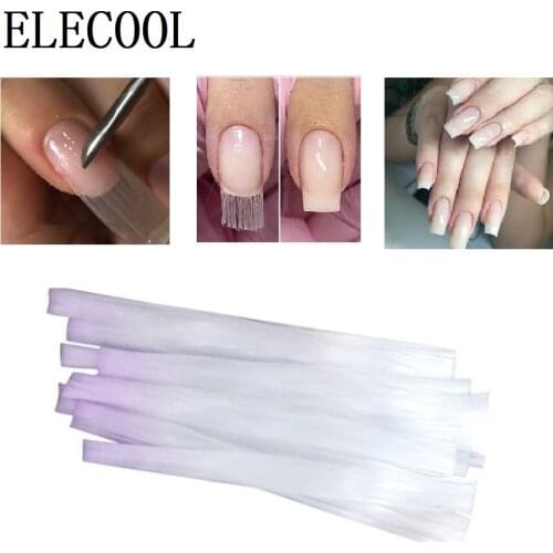 ELECOOL 10 Pcs/pack Fiberglass Nail Extension Form for Fibernails Acrylic Tips Extension for Nails Silk Building Extension Tool