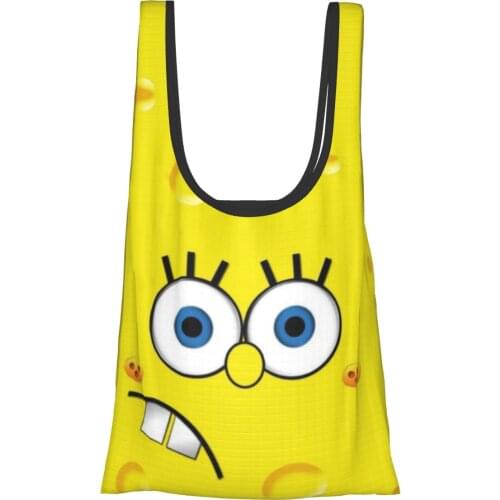 Sponge Baby Bag Woman Cheap Fold eco-friendly Bag cartoons Anime Ins Shipping Bag