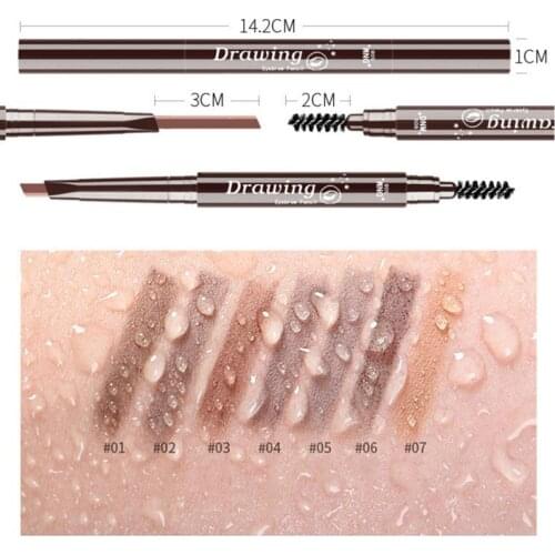 New 1Pcs Triangle Eyebrow Pencil with Brush Waterproof Long Lasting Eyebrow Paint Natural Brow Tint Cosmetic Makeup Tools