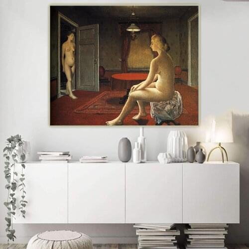 Citon Paul Delvaux《The tour,1944》Surrealism Canvas Oil Painting Artwork Poster Picture Background Wall Decor Home Decoration
