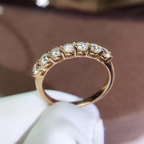 Pure 18K Rose Gold Deputy ring DF color Moissanite ring Lab diamond jewelry Wedding Anniversary Ring classic