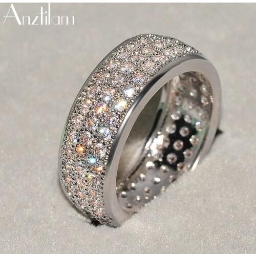 Hip Hop Ice Out Full Rhinestone Ring Luxury Micro Pave Setting Bling Stone Gold Color Rings for Men Women Goth Fashion Jewelry