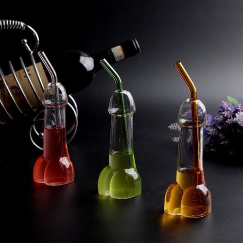 Creative Penis Glass Cup Transparent High Boron Cocktail Cup For Bar Nightclub KTV Party Funny Drinkware Glass Bottle