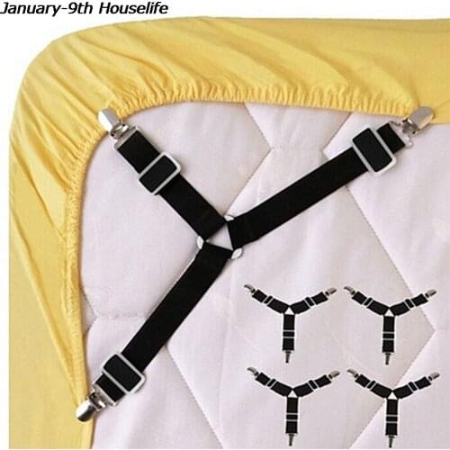 Fastener Straps Fixing Slip-Resistant Belt Adjustable Bed Sheet Clips Cover Grippers Holder Mattress Duvet Blanket