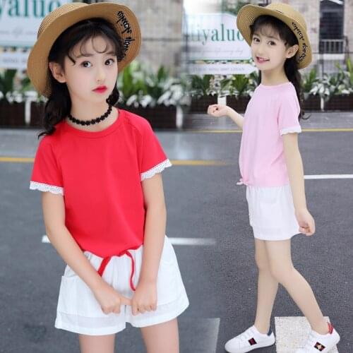 Summer Girls Clothes Set 3 4 6 8 10 12 Years Kids Clothing Cotton Girls Sets Casual Tracksuit Children Casual Sports Suit