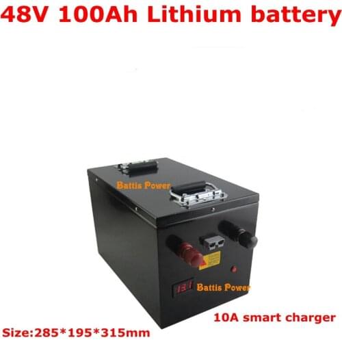 Lithium ion 48V 100AH battery pack li ion BMS for 5000w UPS scooter bike transportation club solar system + 10A charger