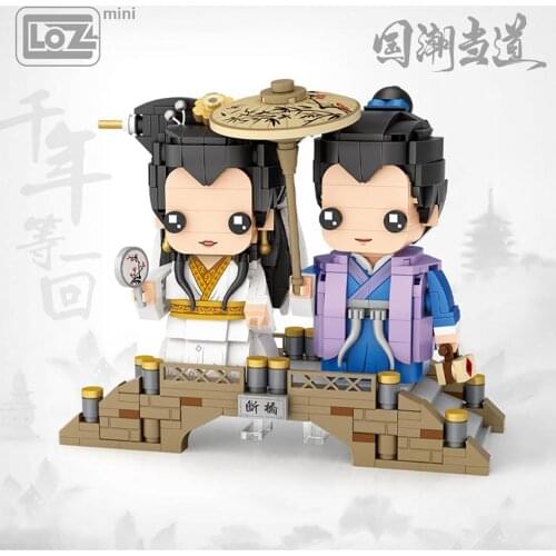 LOZ Mini blocks White Snake Passes the Country Tide Power White Lady Xu Xian Fahai Xiaoqing Fangtou Building Block Doll Toy