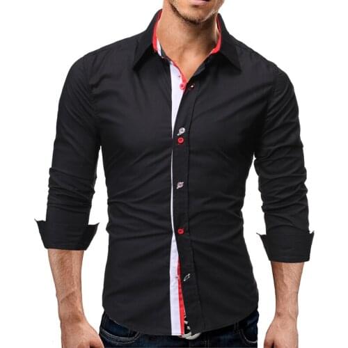 Mens Fashion Casual Single Breasted Long Sleeve Shirt