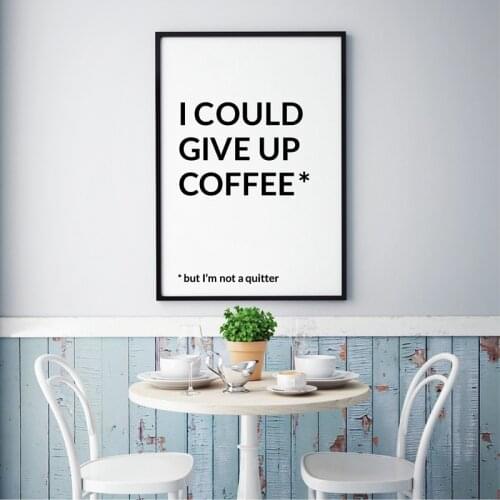 Funny Coffee Quotes Prints Coffee Bar Wall Art Poster Decor Modern Minimalist Black White Art Canvas Painting Office Wall Decor