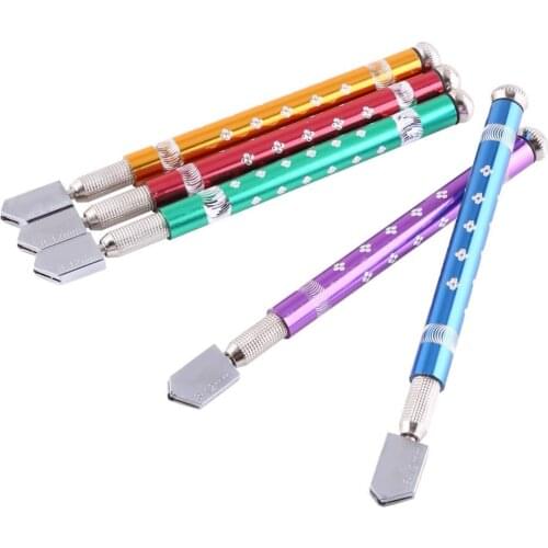 Professional Anti-slip Roller Bottle Glass Cutter Cutting Tool Metal Head Toyo Diamond Hands Tools Accessory 6-12cm Cuttings