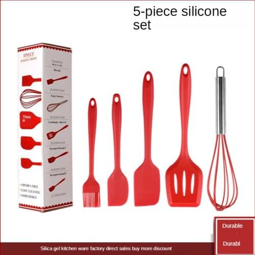 Silicone Kitchenware 5-piece Spatula DIY Baking Tool Sets Scraper Cake Utensils Cookware for Kitchen Shovel Egg Stirring Cooking
