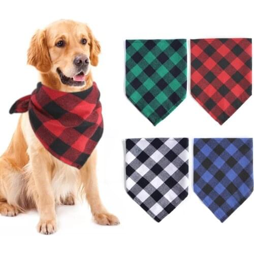 New Style Pet Saliva Towel Fashion Plaid Dog Collar Cat Triangle Scarf Pet Accessories Retro Simple