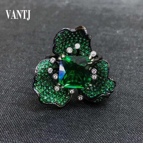 Created Gemstone Rings Sterling 925 Silver Emerald 10mm for Women Wedding Anniversary Party Fine Jewelry Gift