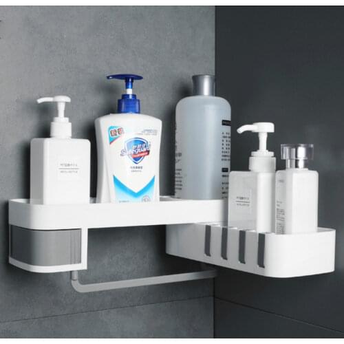 Creative Corner Shower Shelf Bathroom Shampoo Shower Shelf Holder Kitchen Storage Rack Organizer Wall Mounted Type SP52301