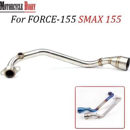 For YZF FORCE-155 FORCE SMAX 155 Akrap Motorcycle Exhaust Slip-On Middle Front Link Pipe Mid Racing Escape Moto Bike Motorcross