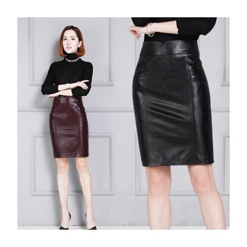 Top brand Fashion Genuine New Sheep Leather Skirt K169 high quality