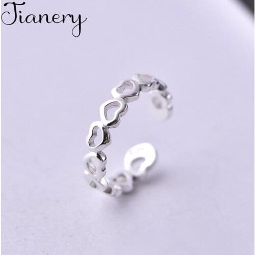 JIANERY Bijoux Silver Color Heart Rings for Women Lady Rings Fashion Party Statement Jewelry Wholesale
