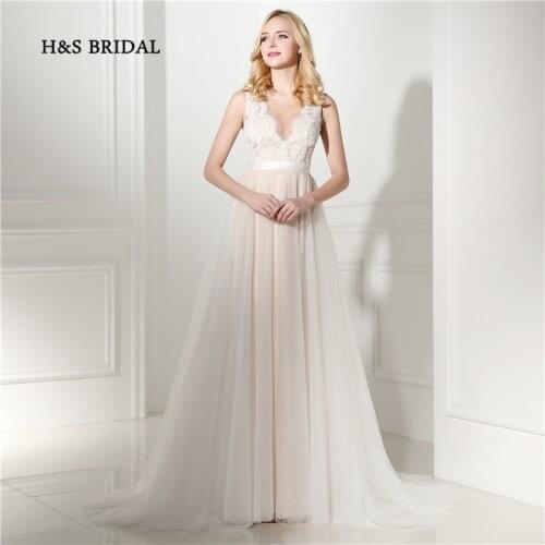 H&S Bridal Light White Color Round Neck Tulle Sexy Sheer Prom Dresses Elegant Girls Party Evening Dresses